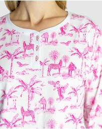 Sant And Abel - Women's Skydog Toile Pink Jersey Long PJ Set