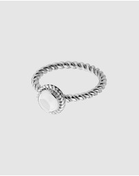 Elli Jewelry - Ring Women Birthstone April White Rock Crystal 925 Sterling Silver