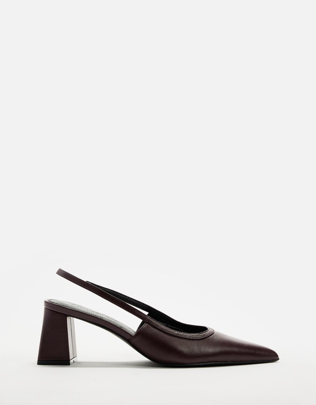 Atmos&Here - Raven Leather Slingback Heels