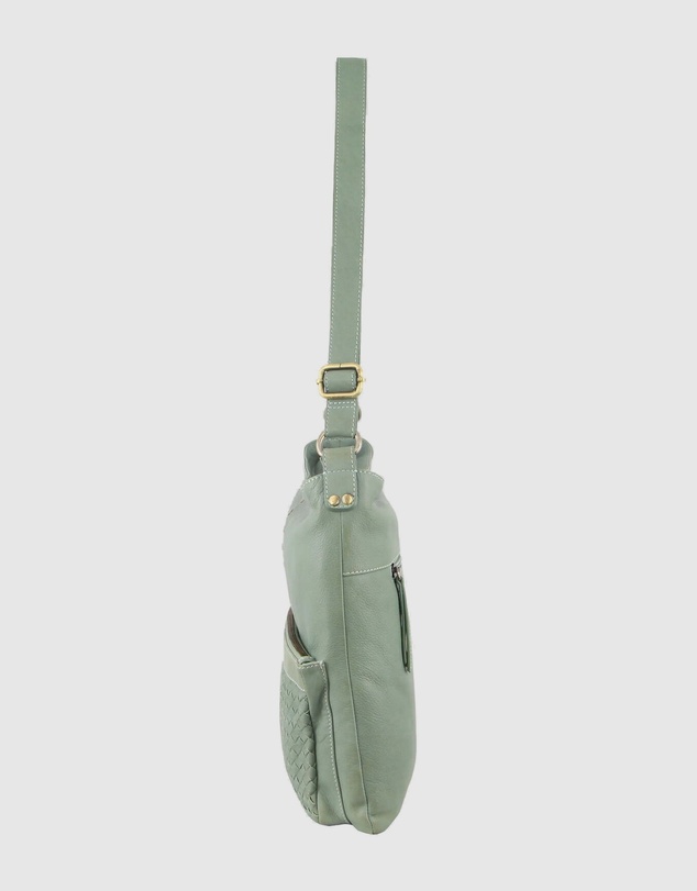 Pierre Cardin - Woven Leather Flap Cross-Body Bag