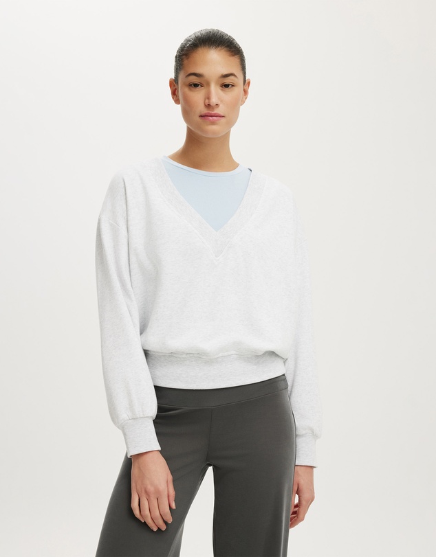 Cotton On - V Neck Fleece Sweatshirt