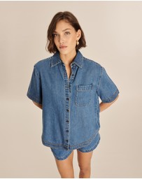 AERE - Kyra Denim Twill Oversized Shirt