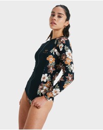 Roxy - Womens Full Zipped Mix Long Sleeve Rash Vest