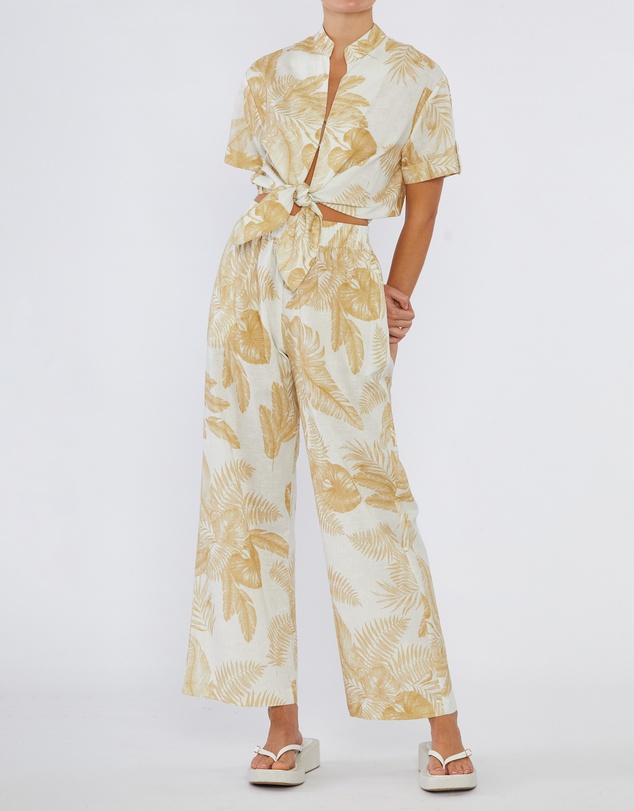 Amelius - Samara Linen Tie Front Top