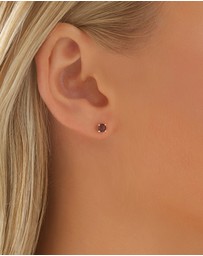 Michael Hill - Stud Earrings with Rhodolite Garnet in 10kt Yellow Gold