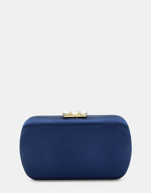 Morgan & Taylor - Posey Satin Clutch in Navy Blue