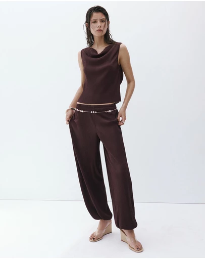 M.N.G - Textured Top with Bead Detail on the Back