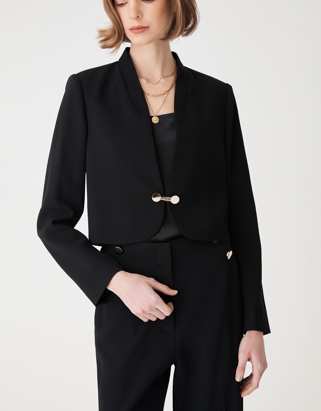 Forcast - Veronica Crop Crepe Jacket