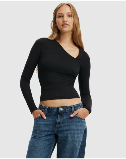 Cotton On - Hold Me Asymmetric Long Sleeve Top