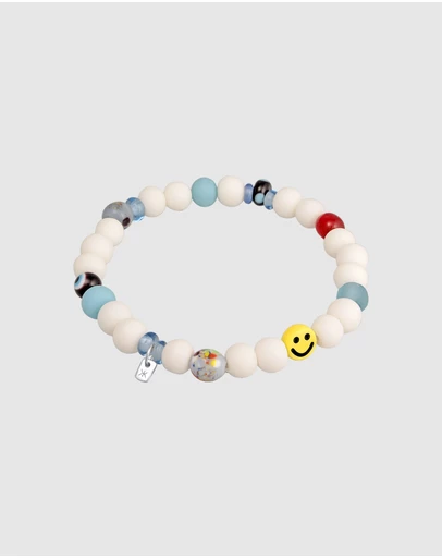 Kuzzoi - ICONIC EXCLUSIVE - Mixed Bead Bracelet with Smiling Charm