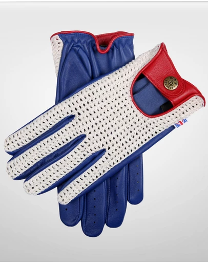 DENTS - Heritage Union Jack Crochet Back Leather Driving Gloves