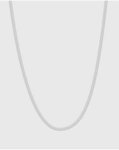 Nialaya Jewellery - Snake Chain Necklace in Silver