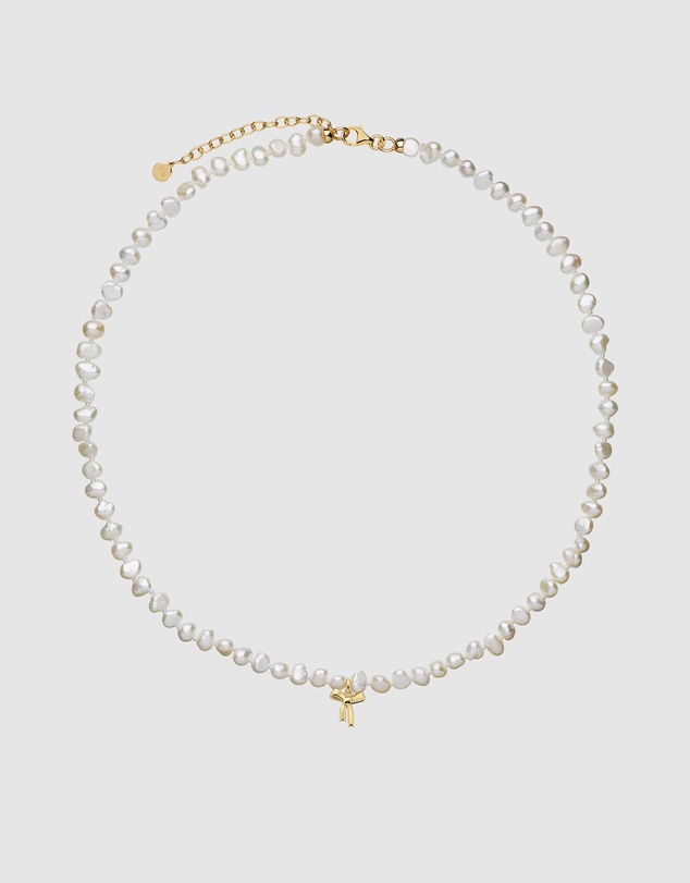 Karen Walker - Petite Bow with Pearls Necklace