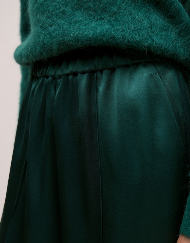Trenery - Satin Pull On Pant in Forest