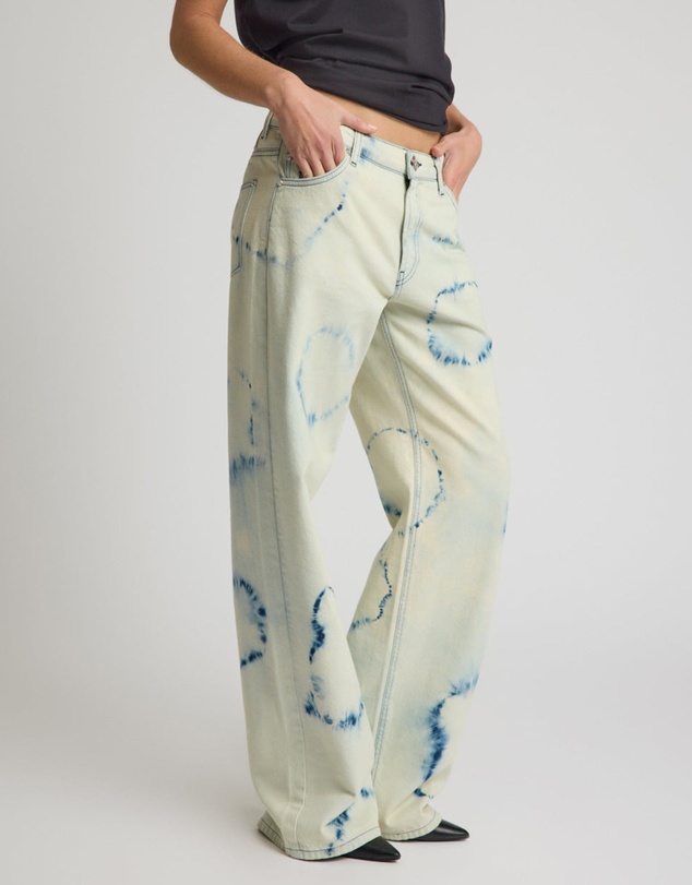 ONE TEASPOON - Revival Tie-Dye Lowriders Low Waist Wide Leg Denim - Tie Dye Dreams