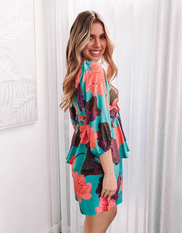 Esther & Co - Conley Top - Botanical Turquoise