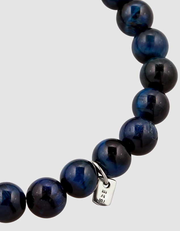 Kuzzoi - ICONIC EXCLUSIVE - Lava and Tiger's Eye Bead Bracelet with Sterling Silver Elements