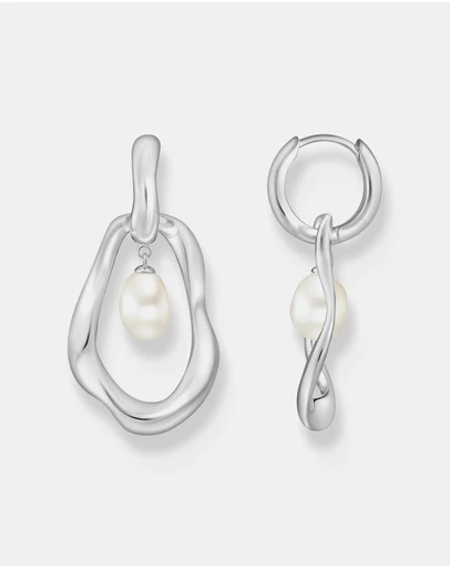 THOMAS SABO - THOMAS SABO Hoop Earrings with Freshwater Pearls In Silver