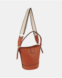 Milleni - Milleni Ladies Vegan Leather Bucket Crossbody Bag
