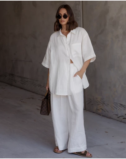 ALEXANDRA - Rogue Shirt Linen White