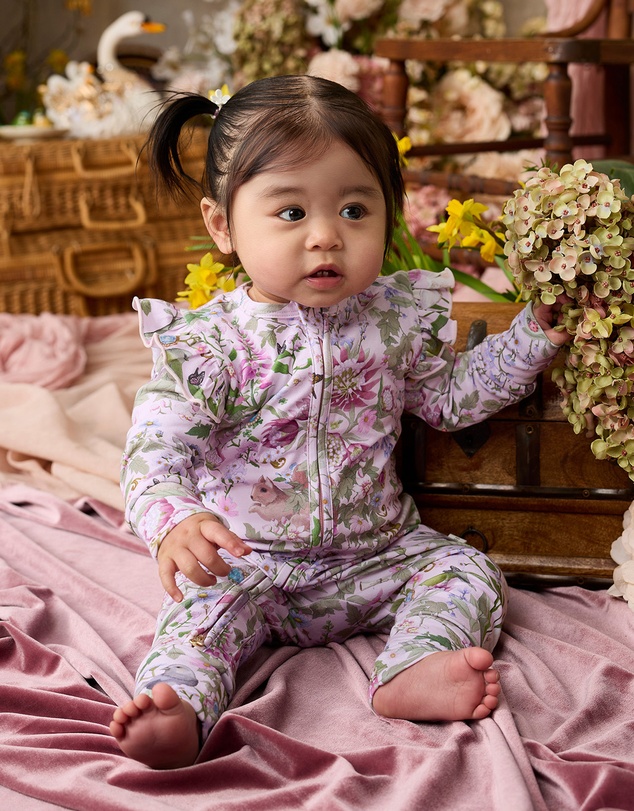 Fleur Harris - 'Heirloom Treasures' Precious Frill Coverall in Pink Multi