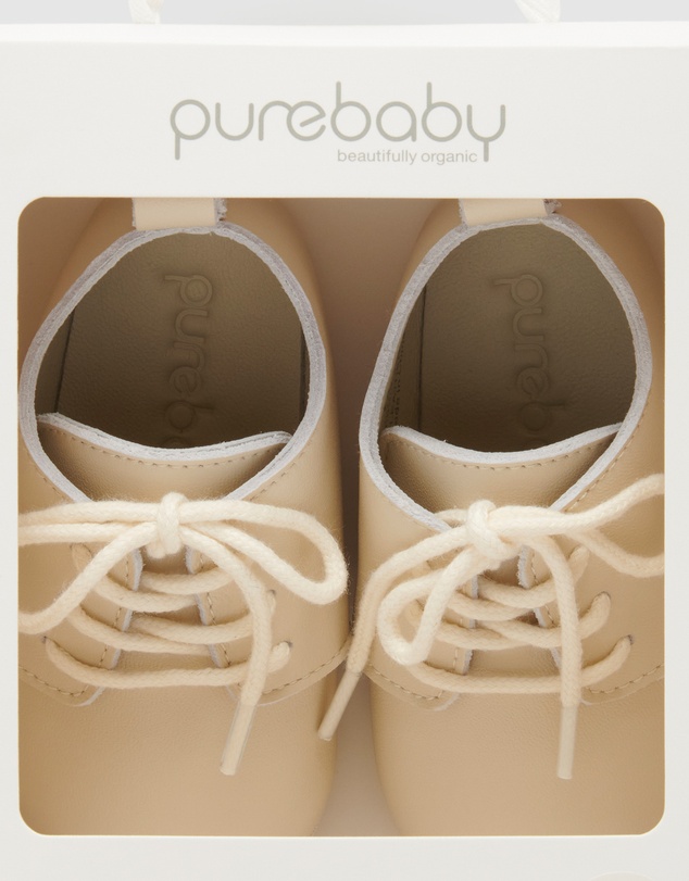 Purebaby - Leather Lace Up-Kids-Babies