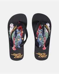 Santa Cruz - Meek Scratched Slasher Thongs - Kids-Teens