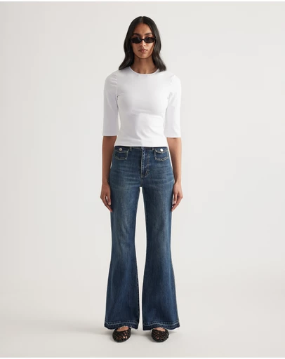 Decjuba - Iris Fitted 3/4 Sleeve Top