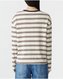 Bassike - Stripe Boyfriend LS T-Shirt