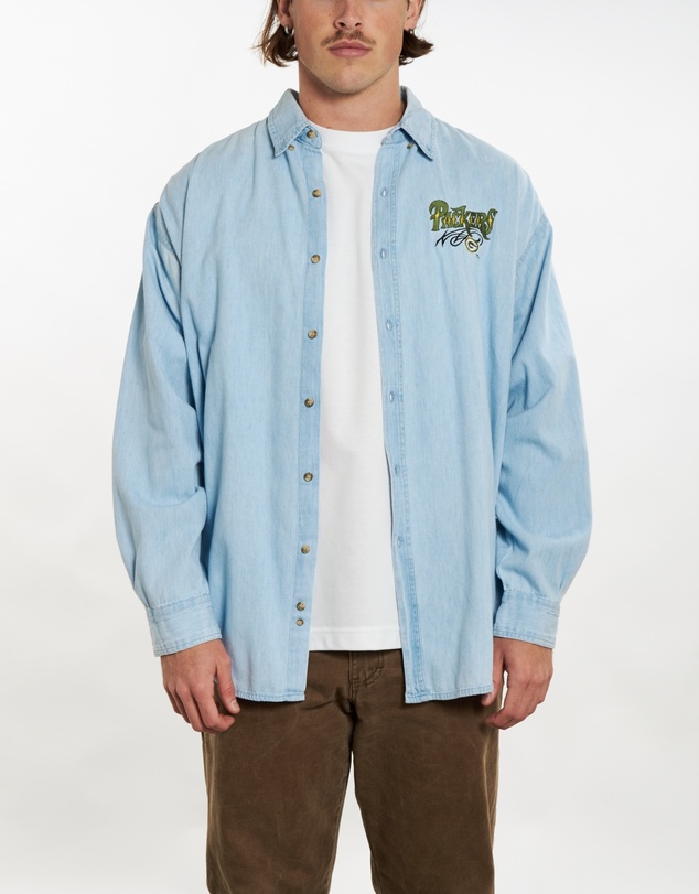 Vintage by The Real Deal - Pre Loved - Vintage NFL Green Bay Packers Denim Button Up Shirt