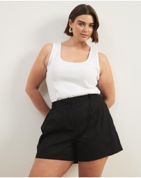 Atmos&Here Curvy - Elsa Linen Blend Shorts