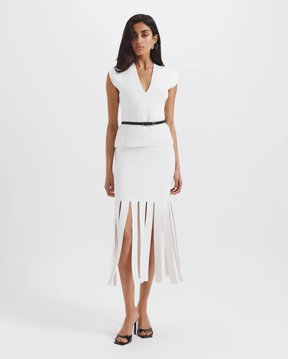 SABA - Mia Milano Panel Fringe Skirt