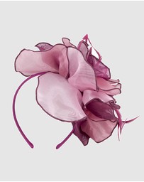 Max Alexander - Pink Wine Organza Flower Fascinator