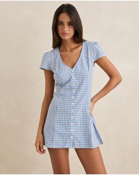 Rhythm - Lola Check Cap Sleeve Mini Dress