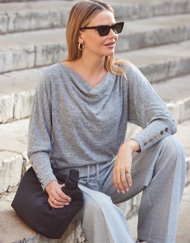 Sosandar - Super Soft Wide Leg Trousers With Zip Pockets