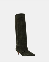 Steve Madden - Luca Olive Suede Heeled Boots