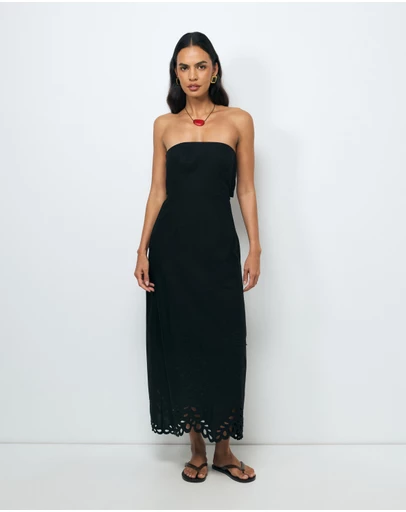 AERE - Adria Broderie Midi Dress