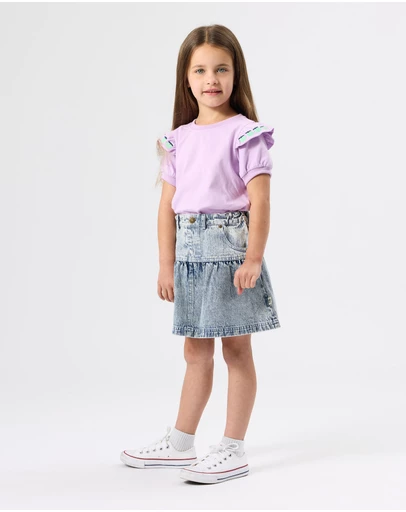 Goldie + Ace - Flounce Shoulder Apple Top - Babies-Kids