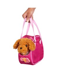 Our Generation - 6" Standing Poodle Plush Pup with  Carrier