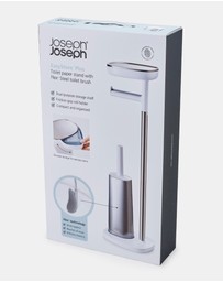 Joseph Joseph - EasyStore™ Plus Stainless-steel Toilet Roll Holder with Toilet Brush