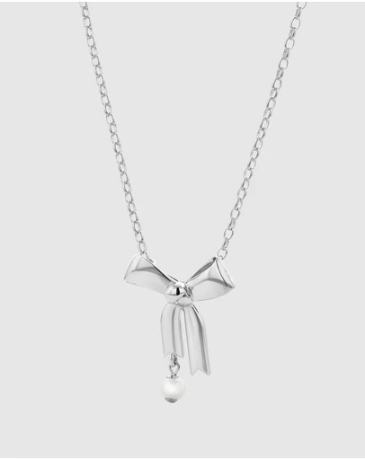 Karen Walker - Bow Necklace with 5.5cm Fresh Water Pearl 45cm