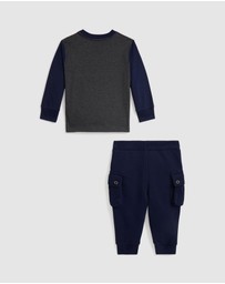 Polo Ralph Lauren - Logo Jersey Tee & Fleece Jogger Pants Set - ICONIC EXCLUSIVE - Babies