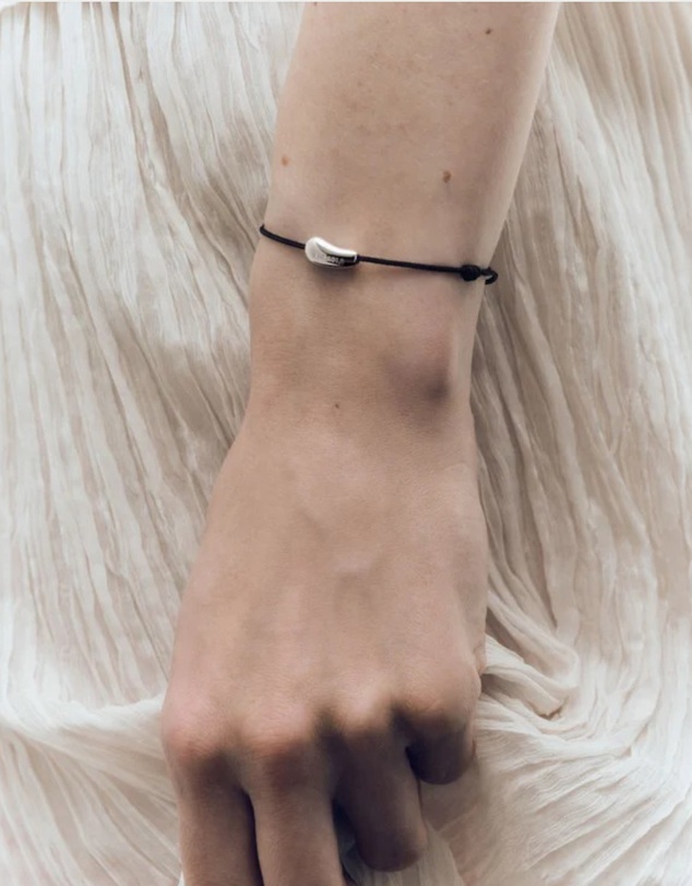 PDPAOLA - Rodeo Black Cord Bracelet Silver