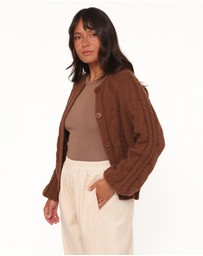 Petal & Pup - Nika Cable Knit Cardigan - Brown