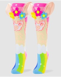 Crazy Skates - Crazy Socks Llama Flowers Knee-High Socks