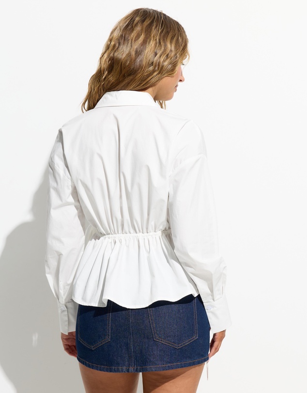 Dazie - Zoe Ruched Detail Button Shirt