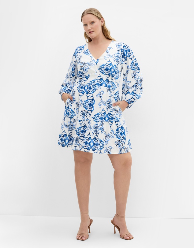 City Chic - Winslow Long Sleeve Print Dress