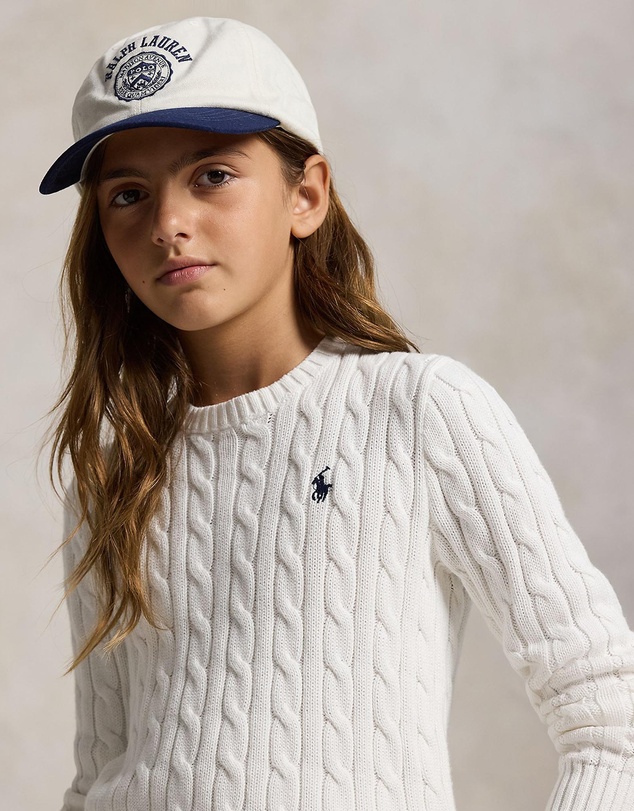 Polo Ralph Lauren - Cable Crew Neck Sweater Pullover 20/2 Cotton - Kids