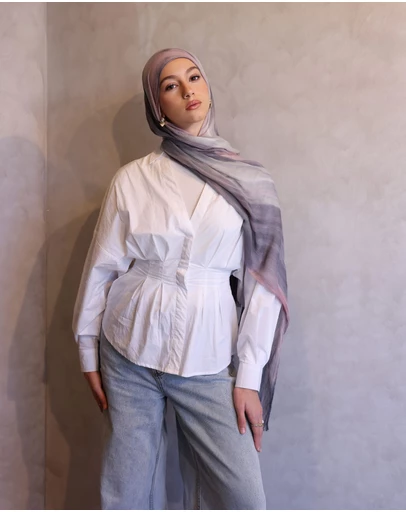 Mod Squad - Printed Rayon Hijab - Rosy Haze