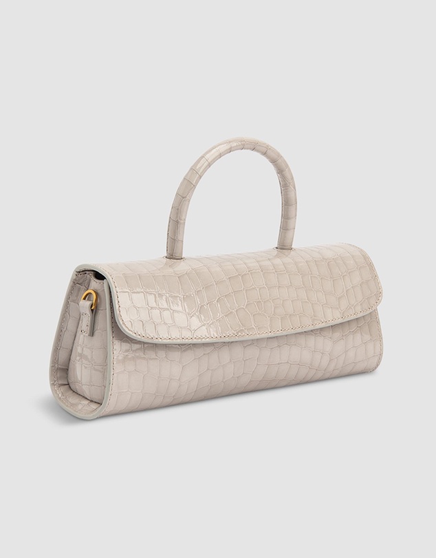 By Far - Mini Longa Croco Embossed Leather Bag